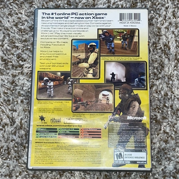 VINTAGE XBOX COUNTER STRIKE Platinum Hits Video Game With Case & Manual Book - Picture 2 of 4